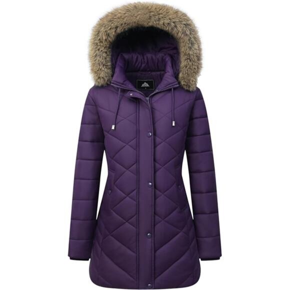 Women’s Long Warm Winter Coat Windproof Thickened Down Jacket with Fleece Lining - Picture 1 of 8